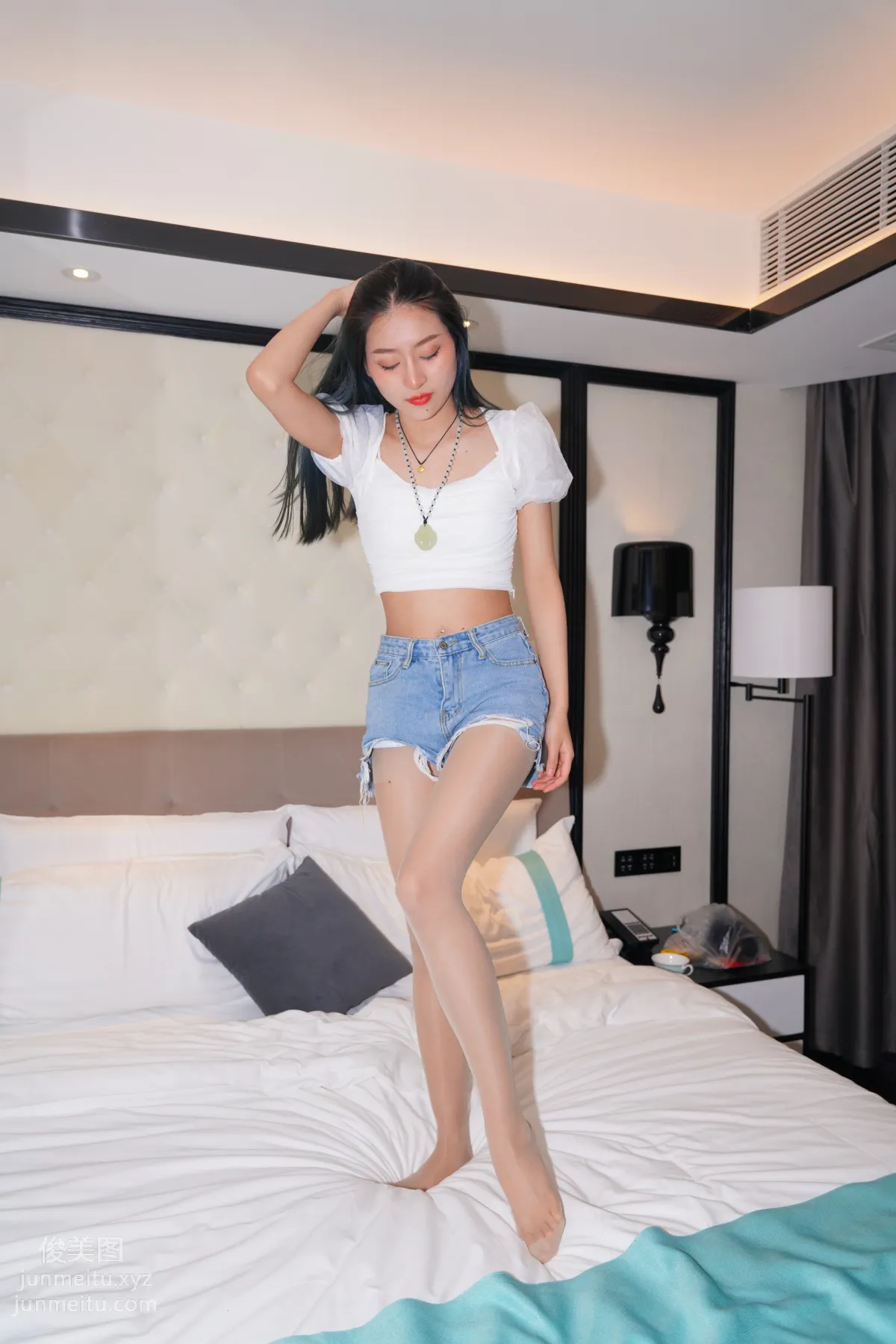 Mojing Street NO.168, Super Top-Grade Nude Stockings Tight Denim Hot Pants [277P] photo 117