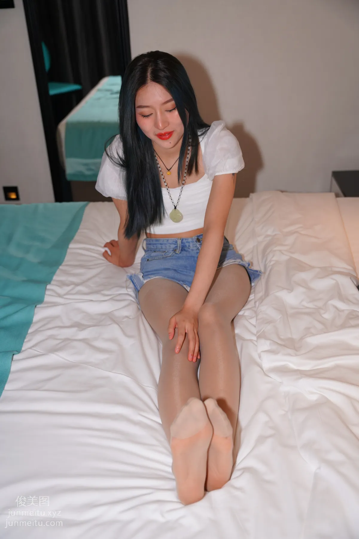 Mojing Street NO.168, Super Top-Grade Nude Stockings Tight Denim Hot Pants [277P] photo 127