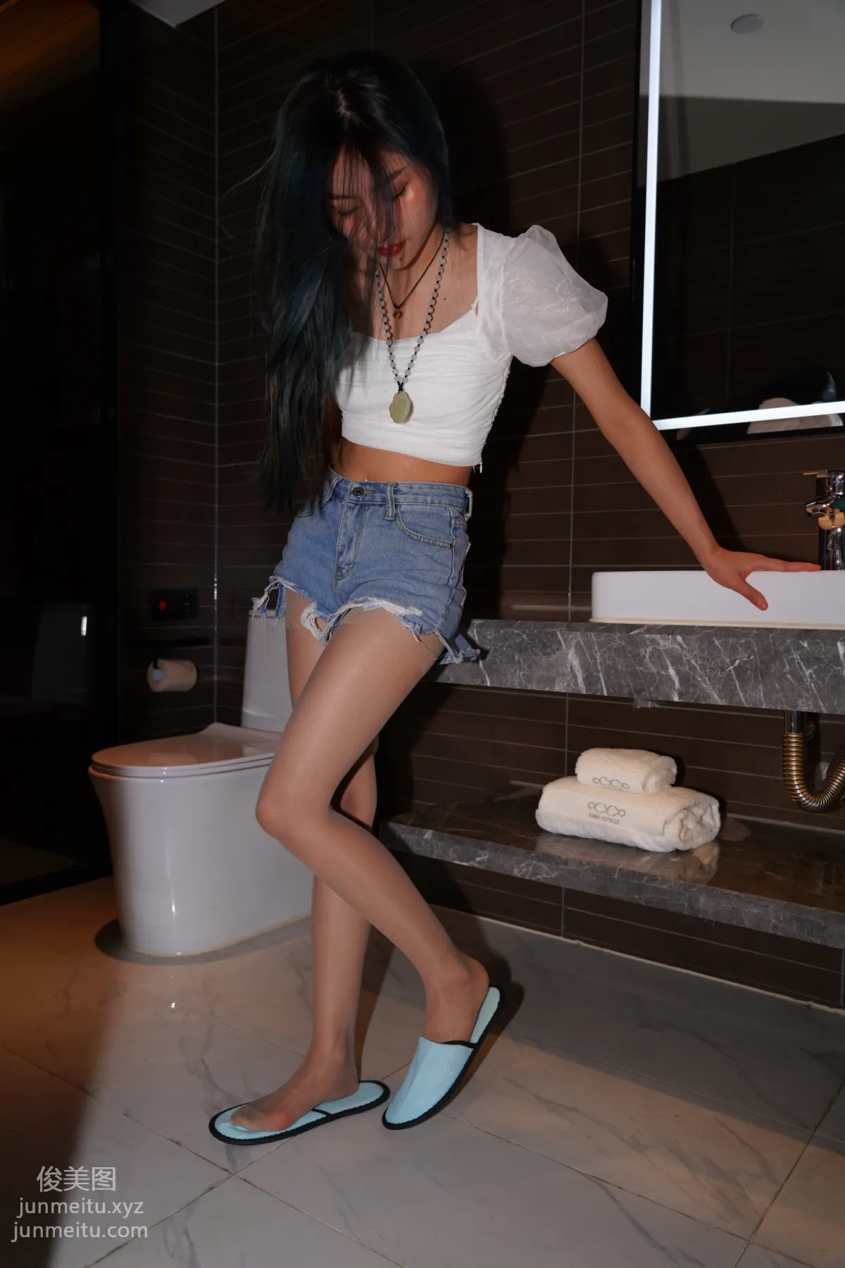 Mojing Street NO.168, Super Top-Grade Nude Stockings Tight Denim Hot Pants [277P] photo 189