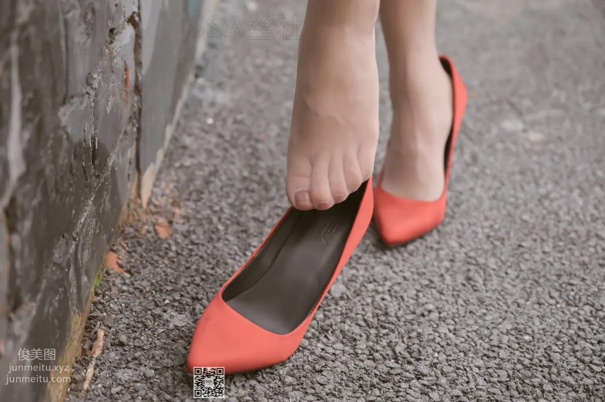 [SSA] Ultra HD Photos NO.097 Xue Li Leg Model Xue Li Street Snap Red High Heels Nude Stockings [120P] photo 54