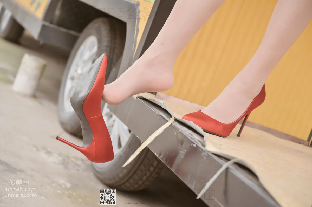 [SSA] Ultra HD Photos NO.097 Xue Li Leg Model Xue Li Street Snap Red High Heels Nude Stockings [120P] photo 66