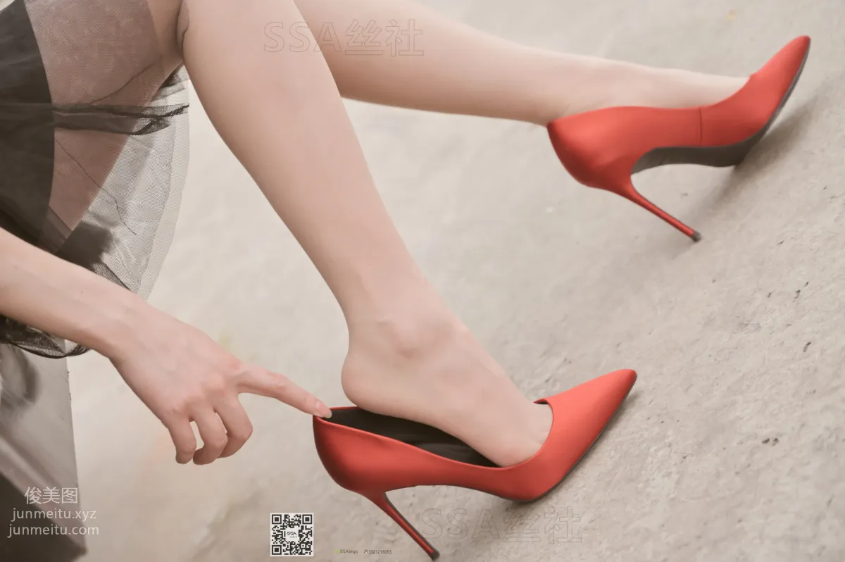 [SSA] Ultra HD Photos NO.097 Xue Li Leg Model Xue Li Street Snap Red High Heels Nude Stockings [120P] photo 70