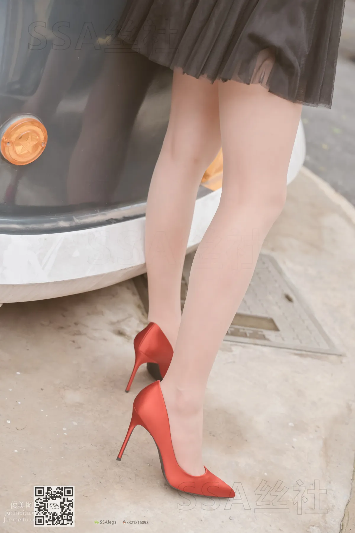 [SSA] Ultra HD Photos NO.097 Xue Li Leg Model Xue Li Street Snap Red High Heels Nude Stockings [120P] photo 120