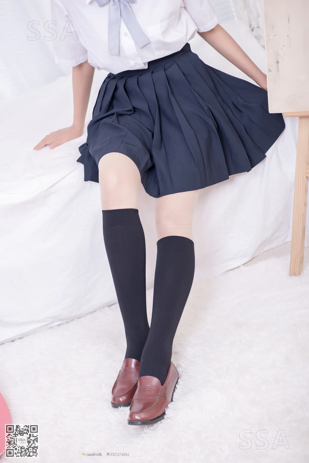 [SSA絲社]超清寫真 NO.181 小佩 酒窩少女JK制服肉絲黑襪穿搭示範[135P] 2
