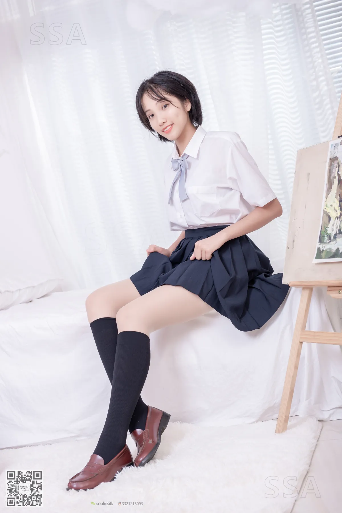 [SSA絲社]超清寫真 NO.181 小佩 酒窩少女JK制服肉絲黑襪穿搭示範[135P] 5