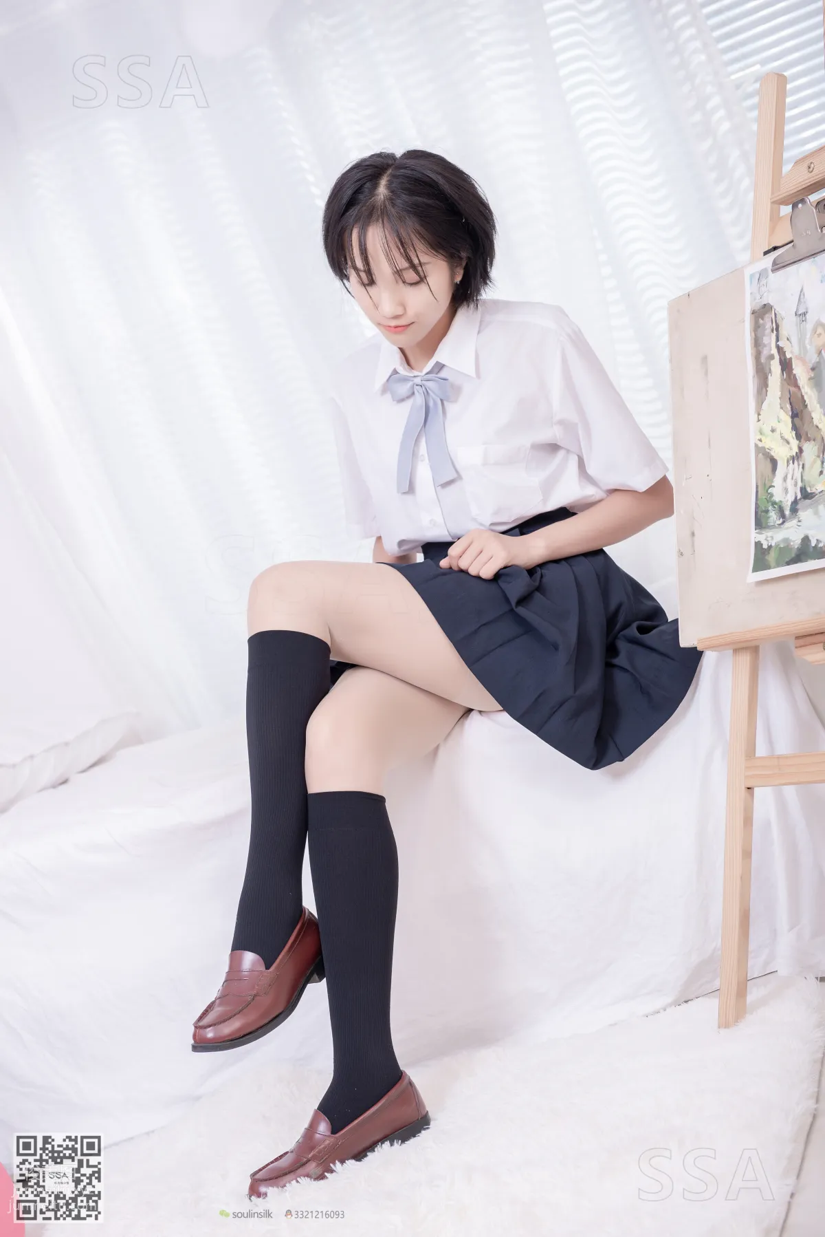[SSA絲社]超清寫真 NO.181 小佩 酒窩少女JK制服肉絲黑襪穿搭示範[135P] 7