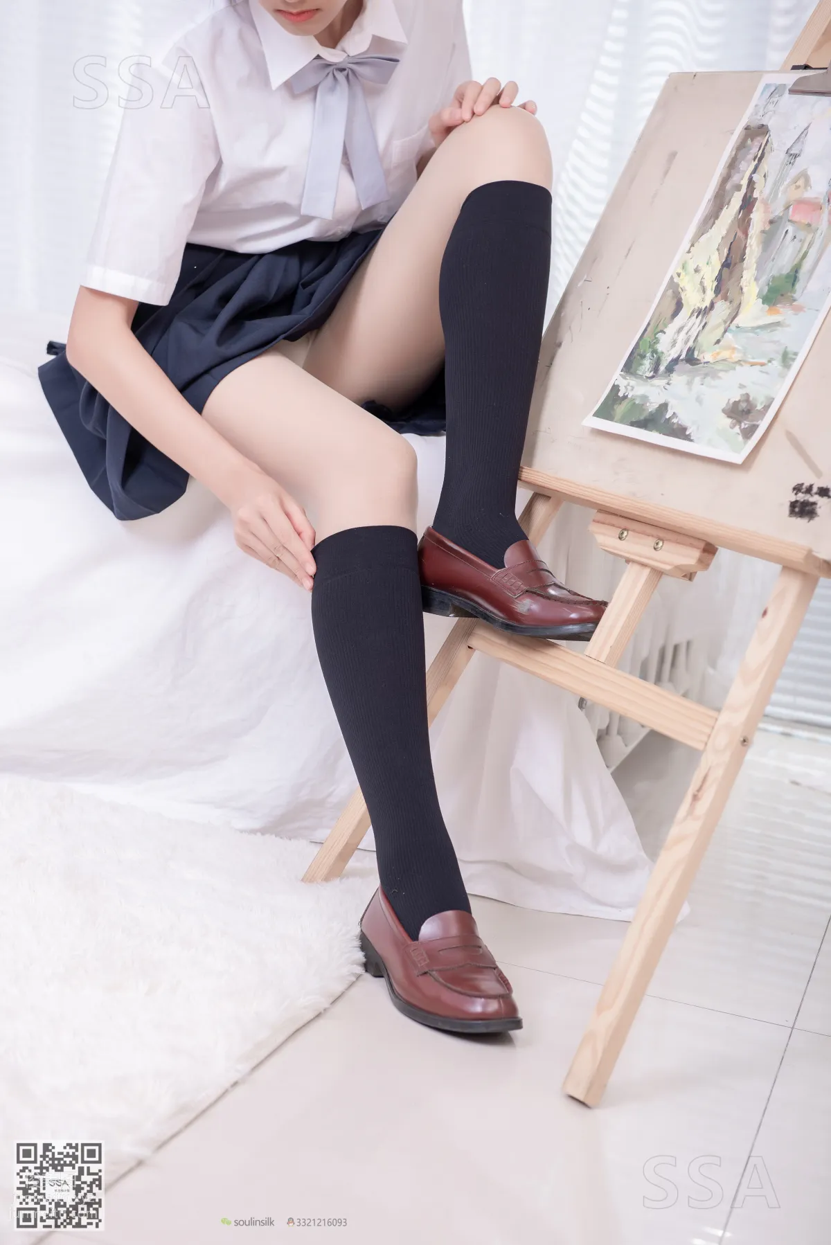 [SSA絲社]超清寫真 NO.181 小佩 酒窩少女JK制服肉絲黑襪穿搭示範[135P] 10