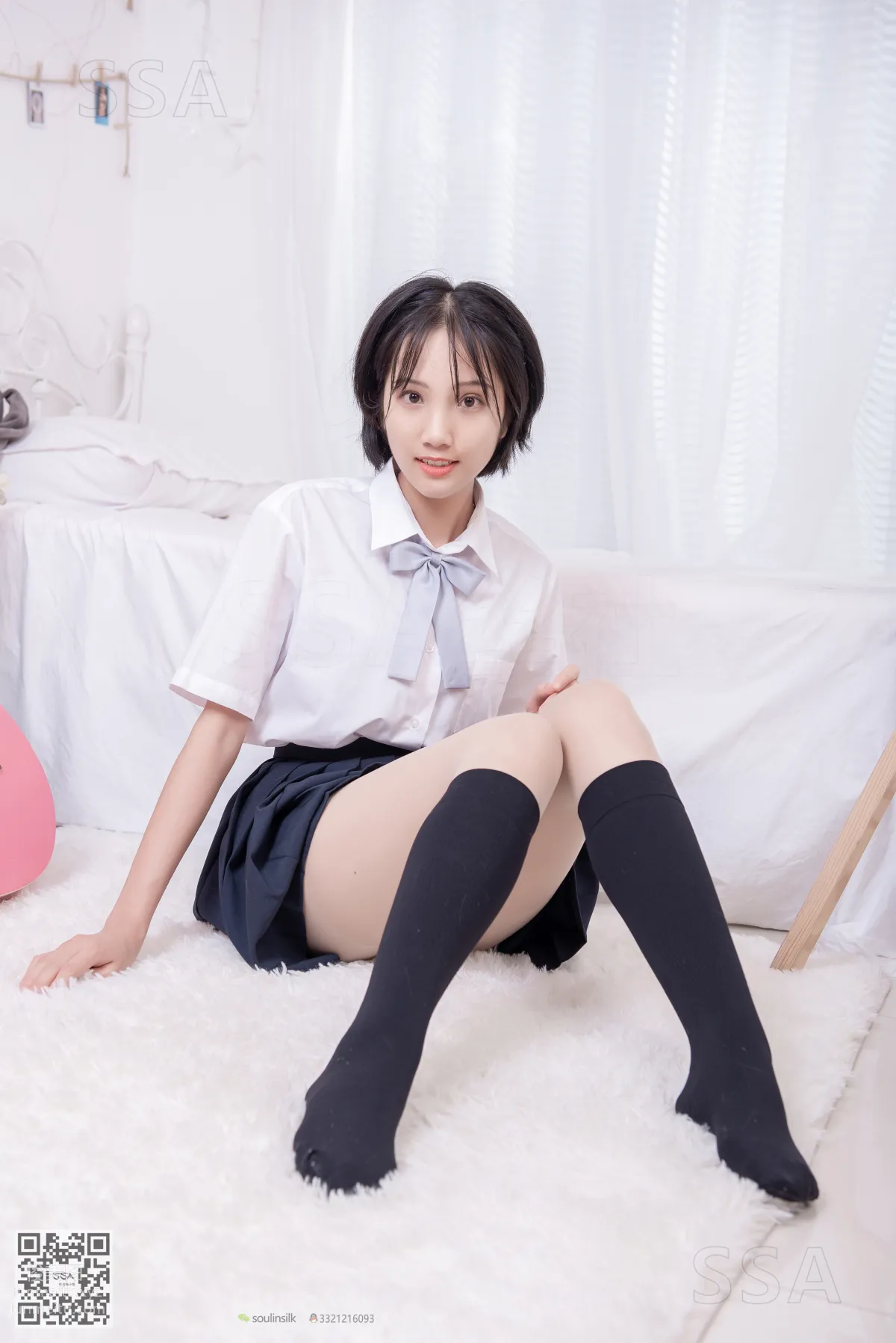 [SSA絲社]超清寫真 NO.181 小佩 酒窩少女JK制服肉絲黑襪穿搭示範[135P] 34