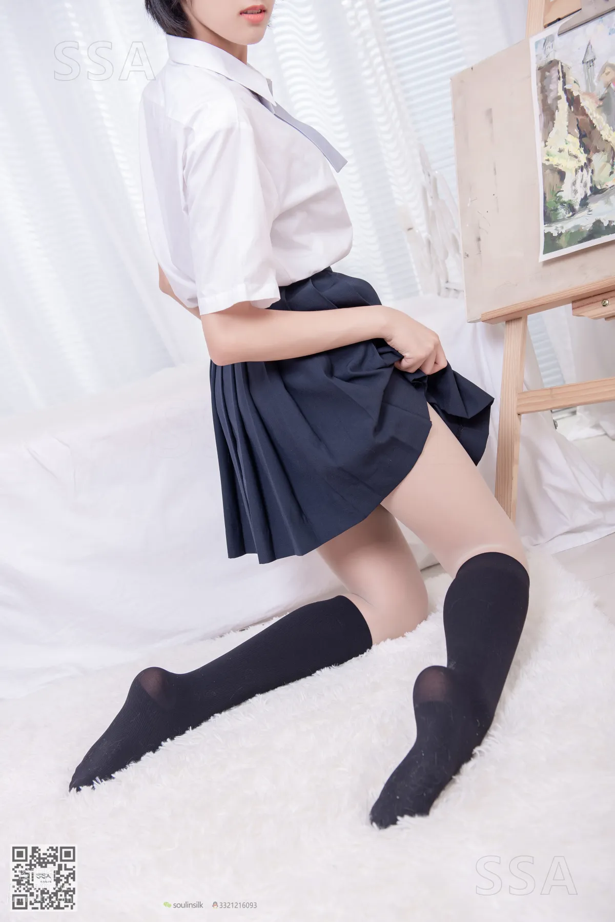 [SSA絲社]超清寫真 NO.181 小佩 酒窩少女JK制服肉絲黑襪穿搭示範[135P] 42