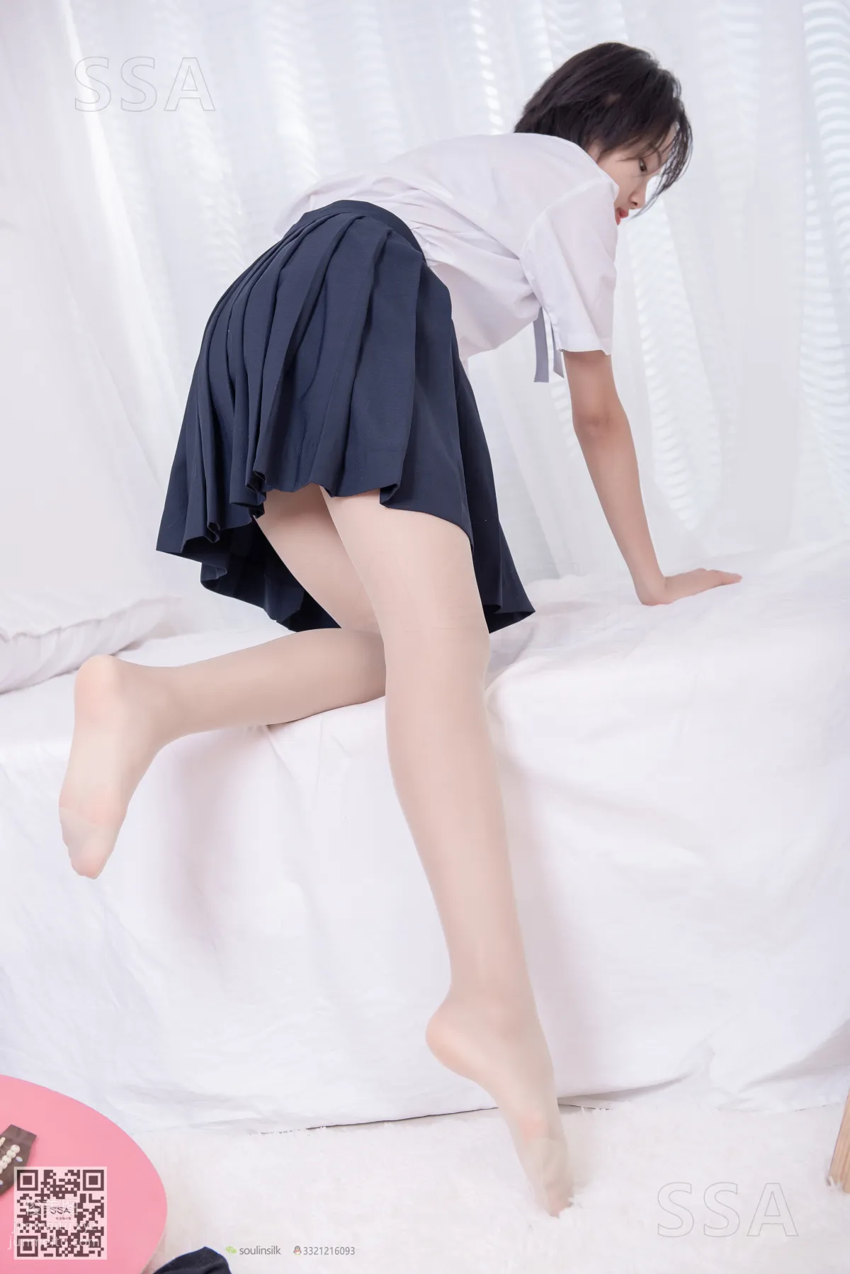 [SSA絲社]超清寫真 NO.181 小佩 酒窩少女JK制服肉絲黑襪穿搭示範[135P] 79