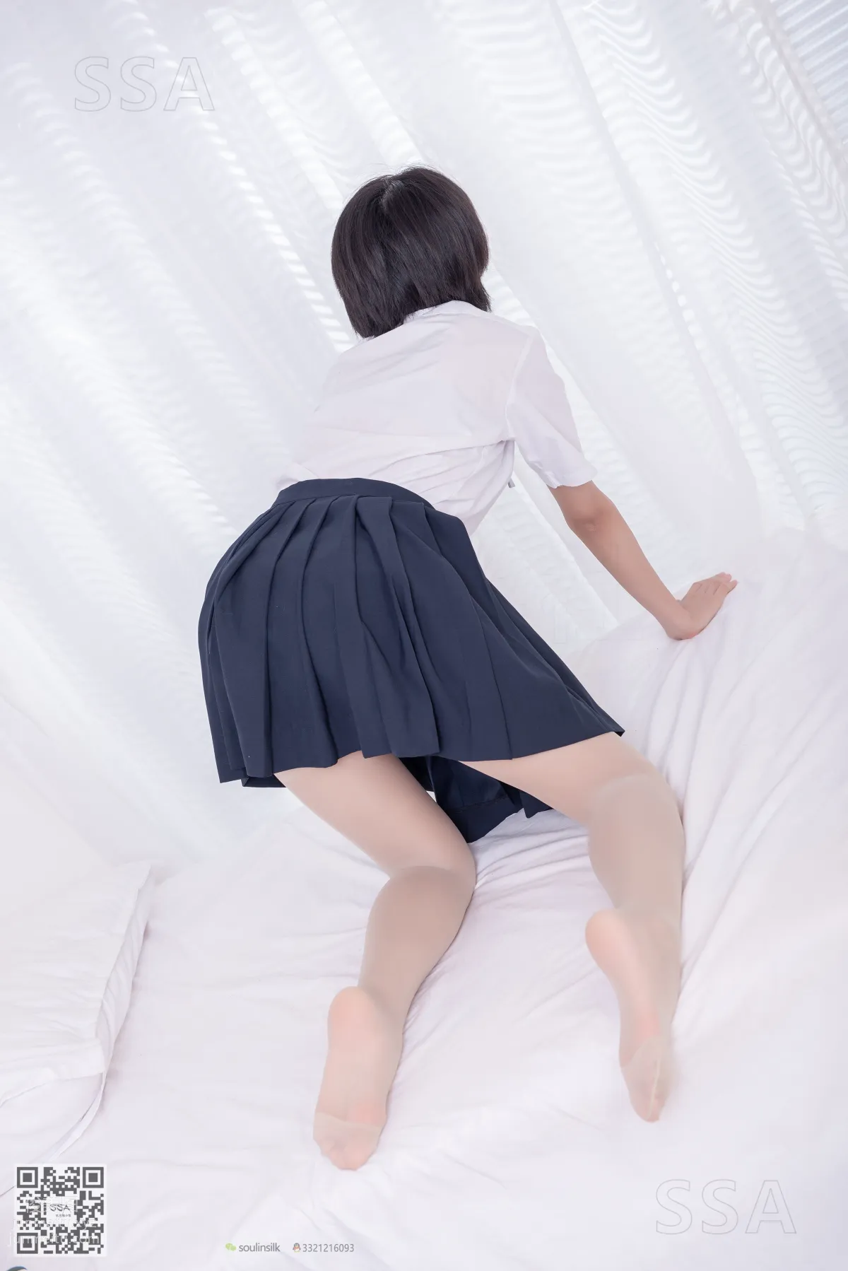 [SSA絲社]超清寫真 NO.181 小佩 酒窩少女JK制服肉絲黑襪穿搭示範[135P] 96