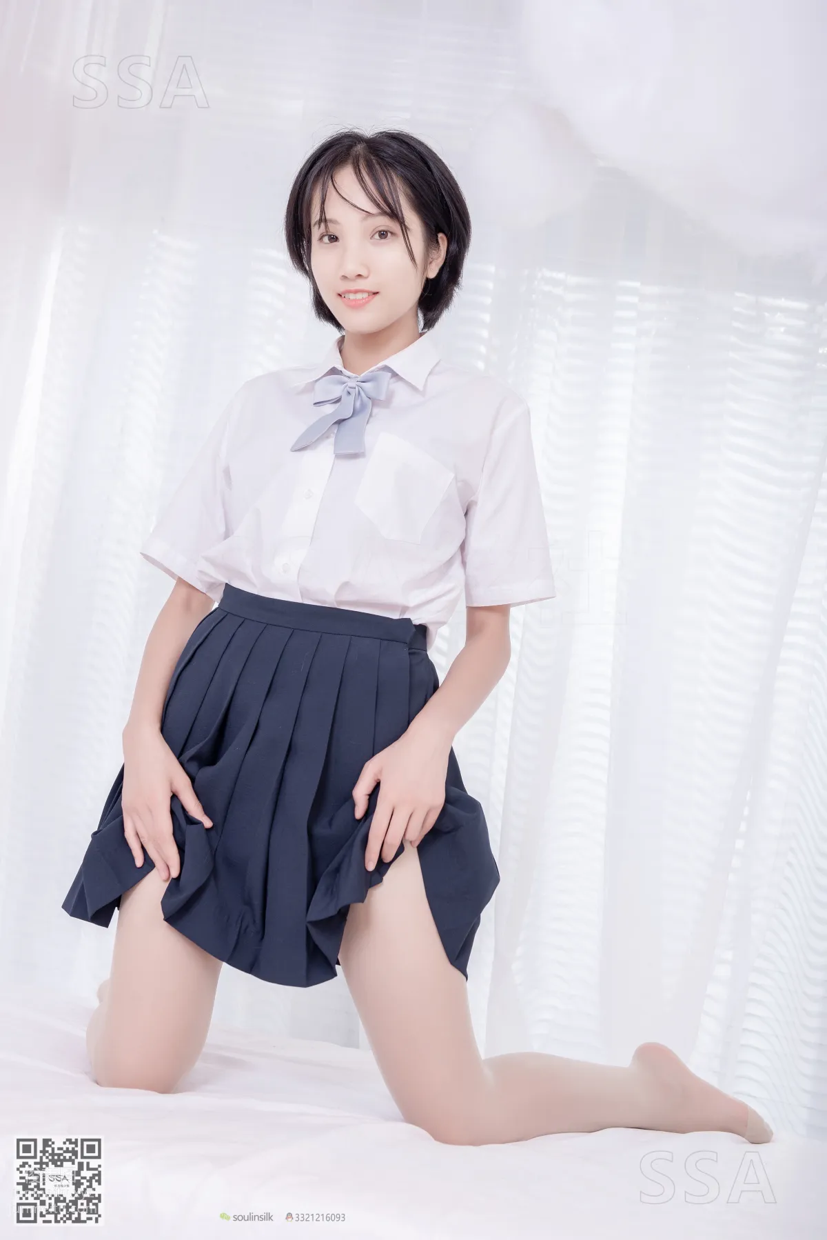 [SSA絲社]超清寫真 NO.181 小佩 酒窩少女JK制服肉絲黑襪穿搭示範[135P] 102