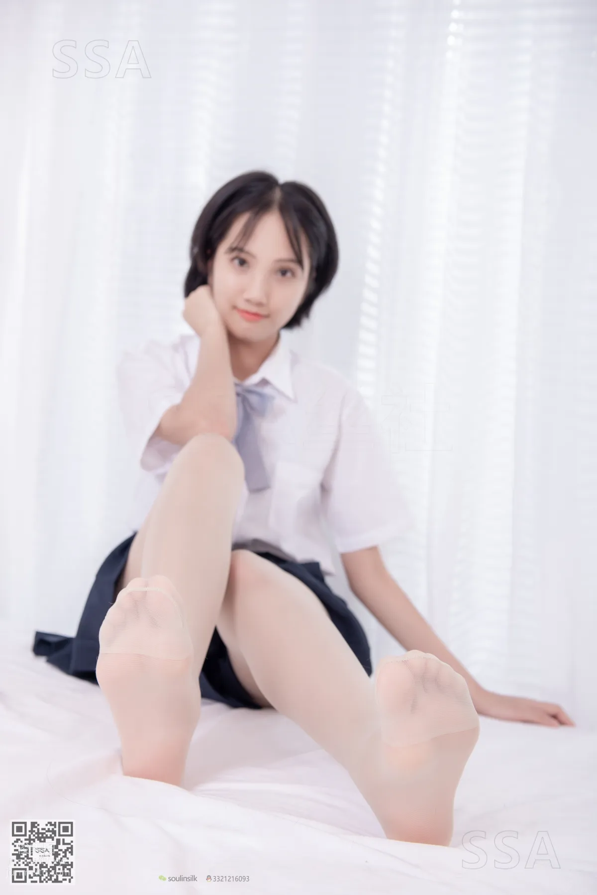 [SSA絲社]超清寫真 NO.181 小佩 酒窩少女JK制服肉絲黑襪穿搭示範[135P] 107
