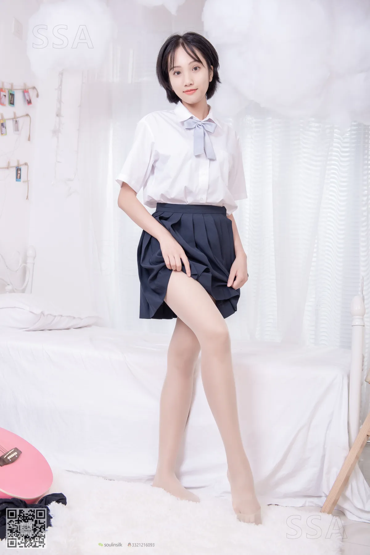 [SSA絲社]超清寫真 NO.181 小佩 酒窩少女JK制服肉絲黑襪穿搭示範[135P] 109