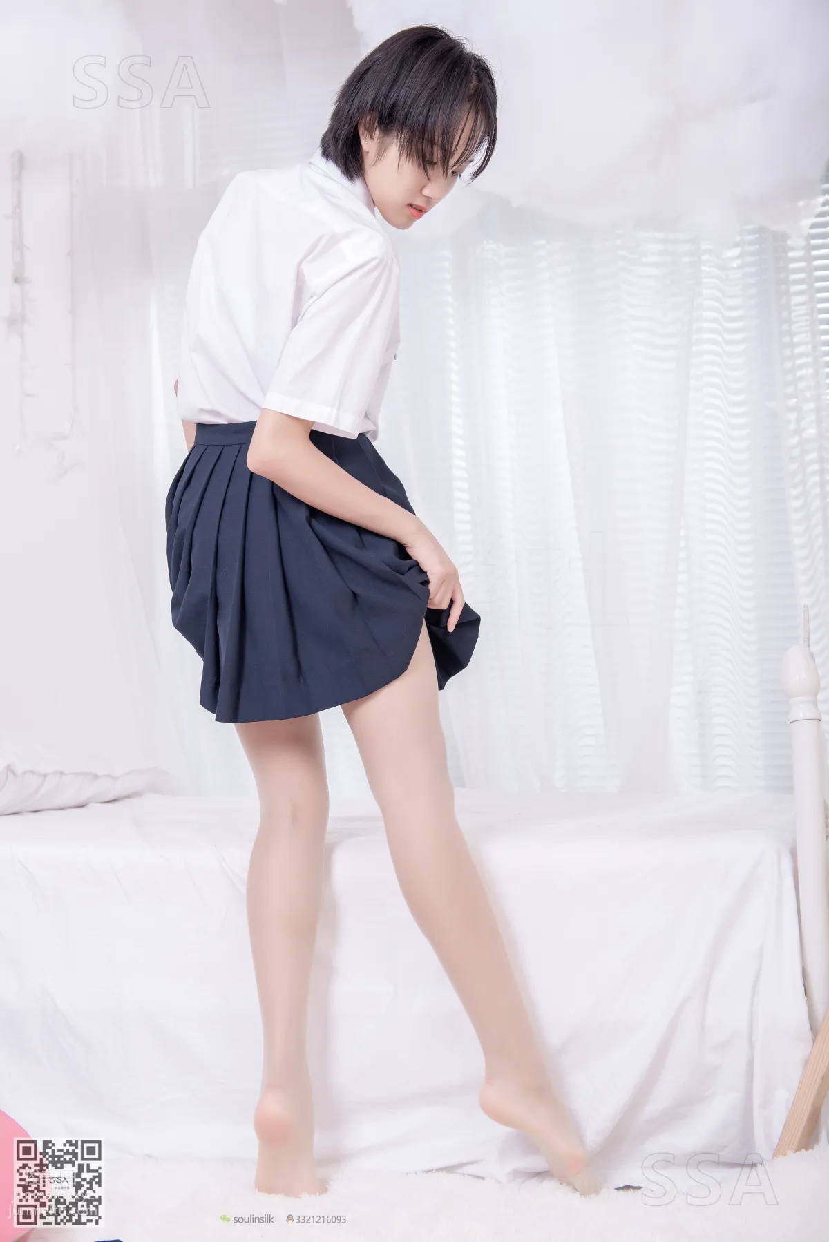 [SSA絲社]超清寫真 NO.181 小佩 酒窩少女JK制服肉絲黑襪穿搭示範[135P] 112