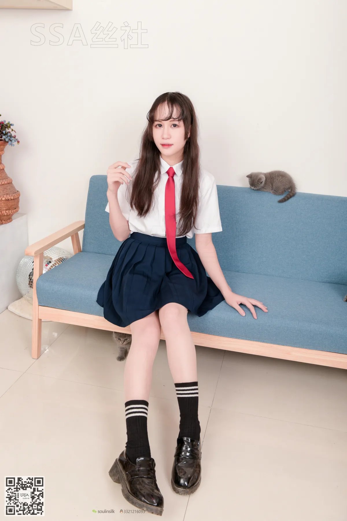 [SSA絲社]超清寫真 No.141 丹丹JK制服黑色半膝襪肉絲 [133P] 10