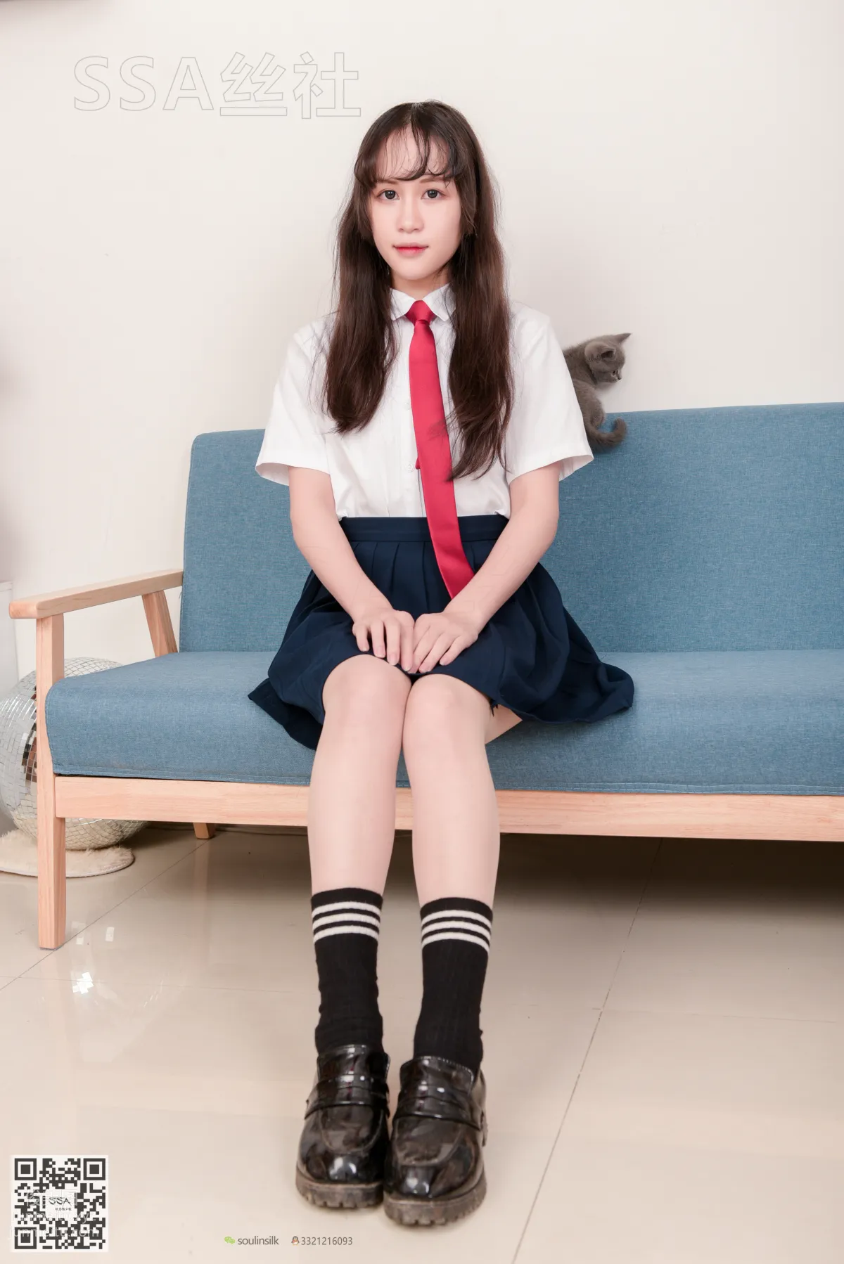 [SSA絲社]超清寫真 No.141 丹丹JK制服黑色半膝襪肉絲 [133P] 13