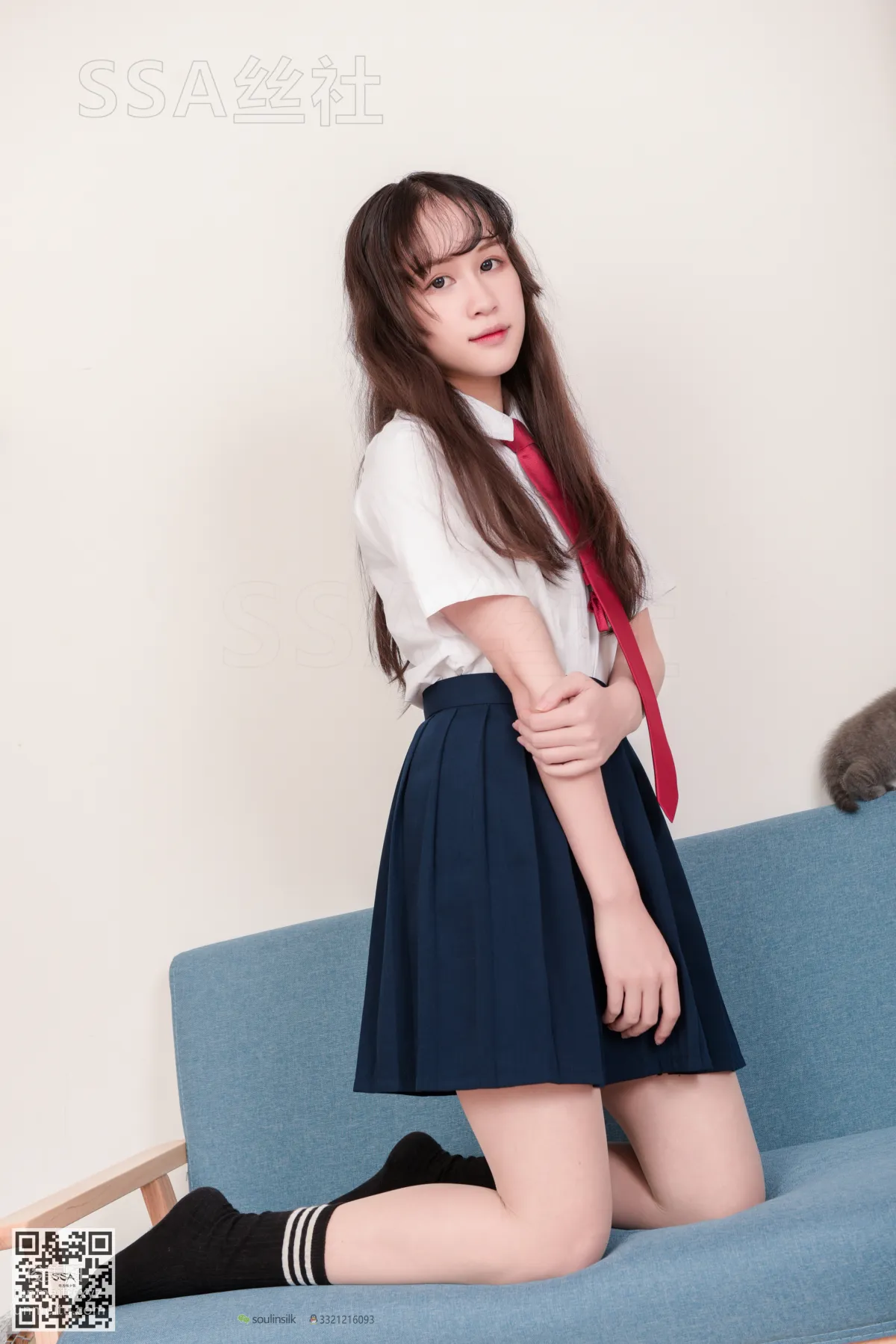 [SSA絲社]超清寫真 No.141 丹丹JK制服黑色半膝襪肉絲 [133P] 34