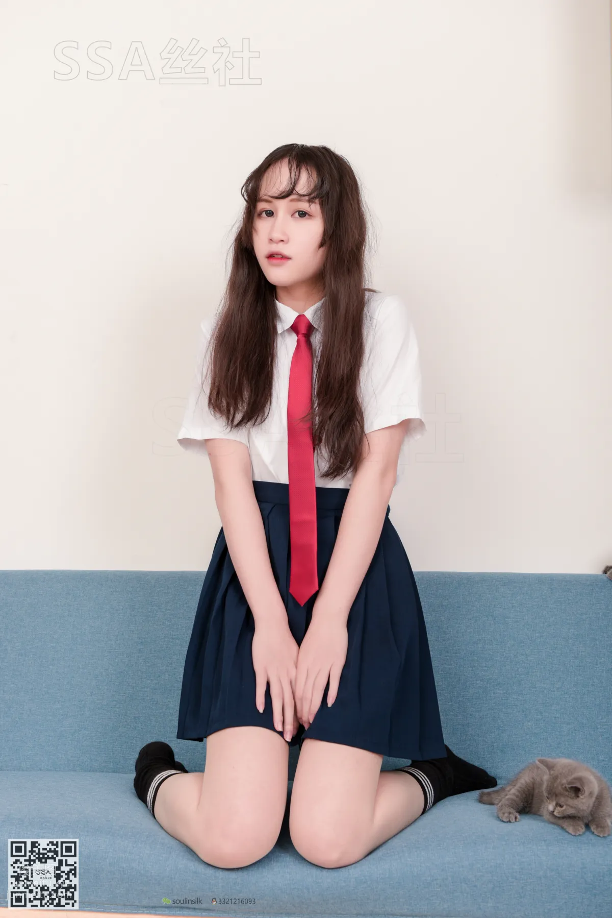 [SSA絲社]超清寫真 No.141 丹丹JK制服黑色半膝襪肉絲 [133P] 39