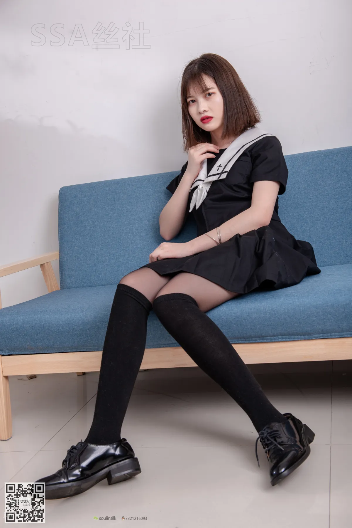 [SSA] Ultra HD Photos NO.113 Sui Zi Leg Model Sui Zi Teaches You to Wear Black JK Uniform [156P] photo 3