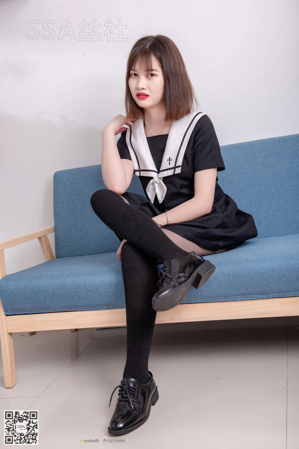 [SSA] Ultra HD Photos NO.113 Sui Zi Leg Model Sui Zi Teaches You to Wear Black JK Uniform [156P] photo 6