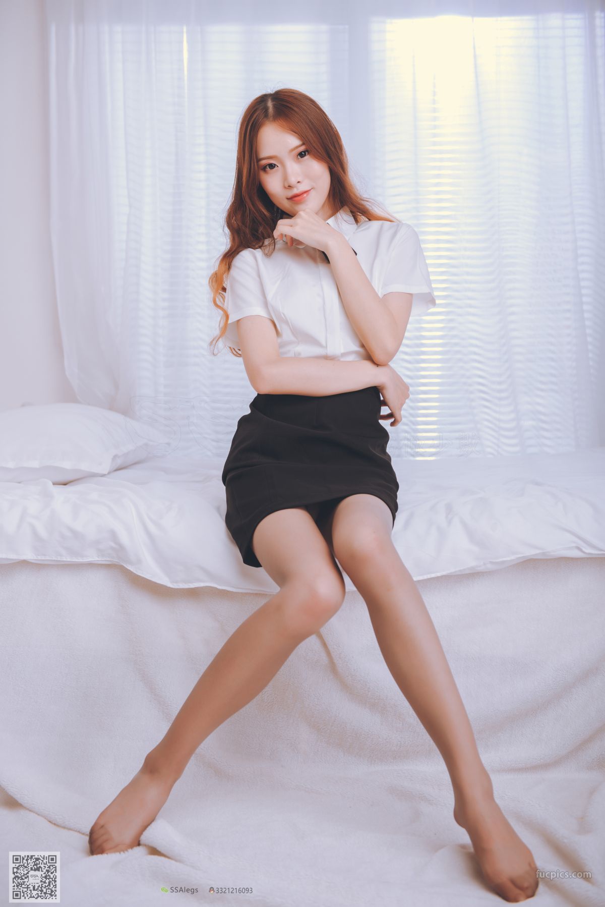 [SSA] NO.020 Qi Qi, Female Secretary's Boudoir Gray Stockings photo 35
