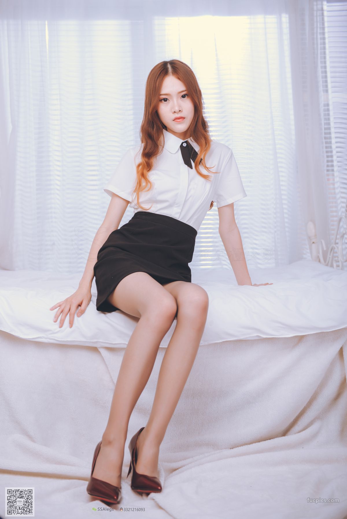 [SSA] NO.020 Qi Qi, Female Secretary's Boudoir Gray Stockings photo 42