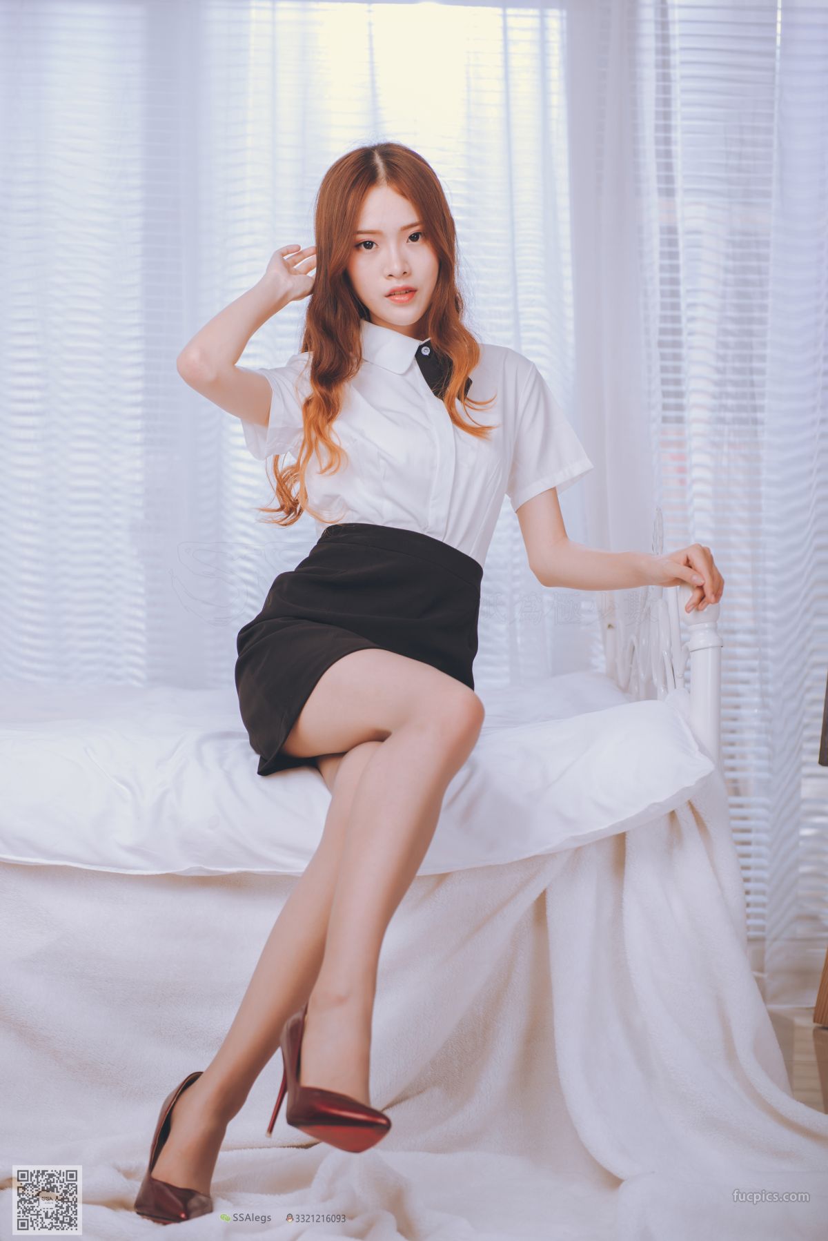 [SSA] NO.020 Qi Qi, Female Secretary's Boudoir Gray Stockings photo 45