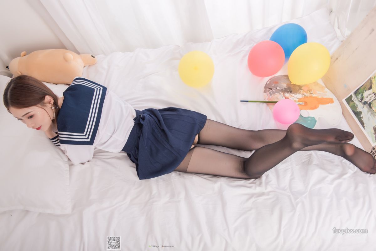 [SSA] NO.023 Qi Qi, Smile Healing Goddess Qi Qi's Black Open-Crotch Stockings photo 36
