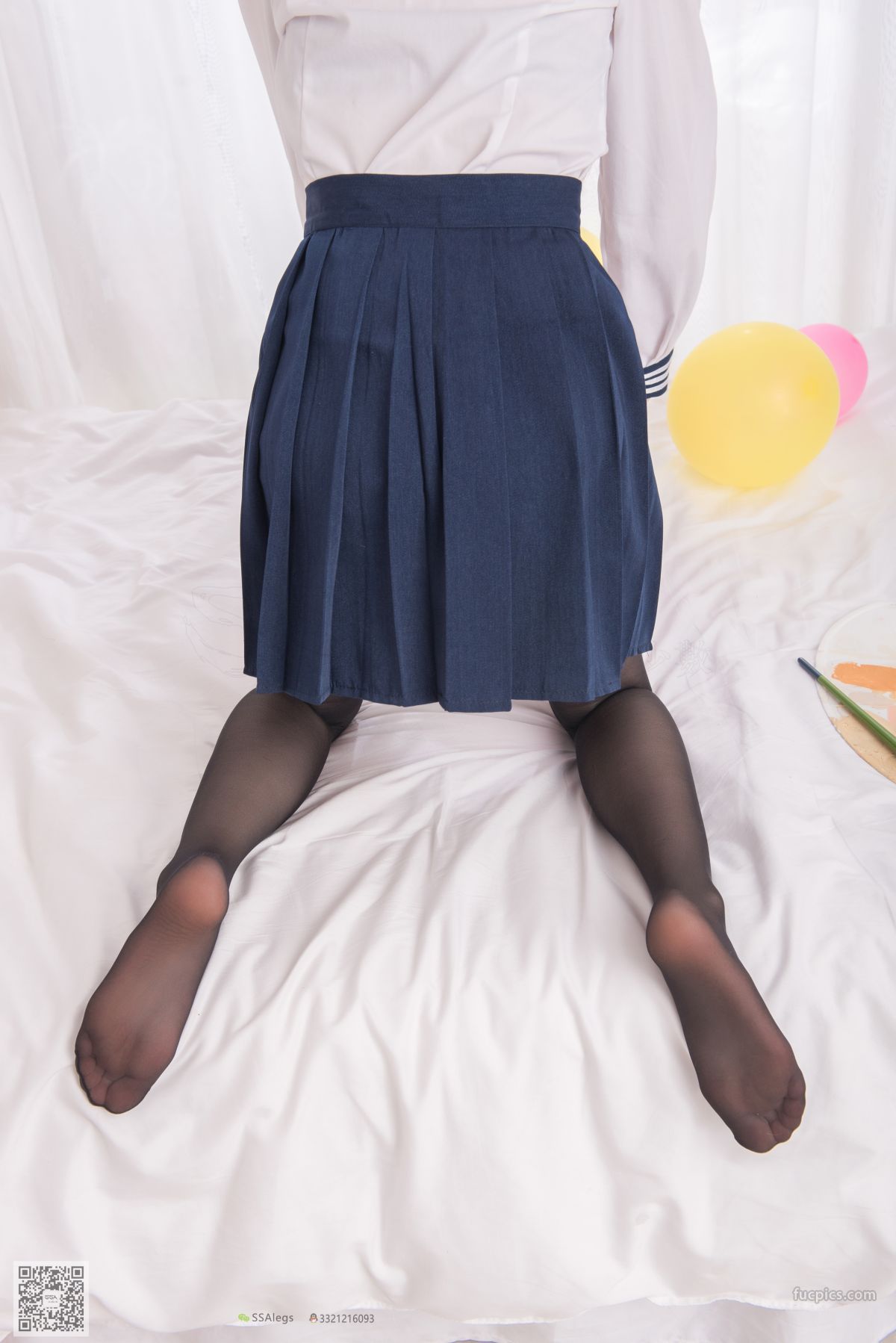 [SSA] NO.023 Qi Qi, Smile Healing Goddess Qi Qi's Black Open-Crotch Stockings photo 47