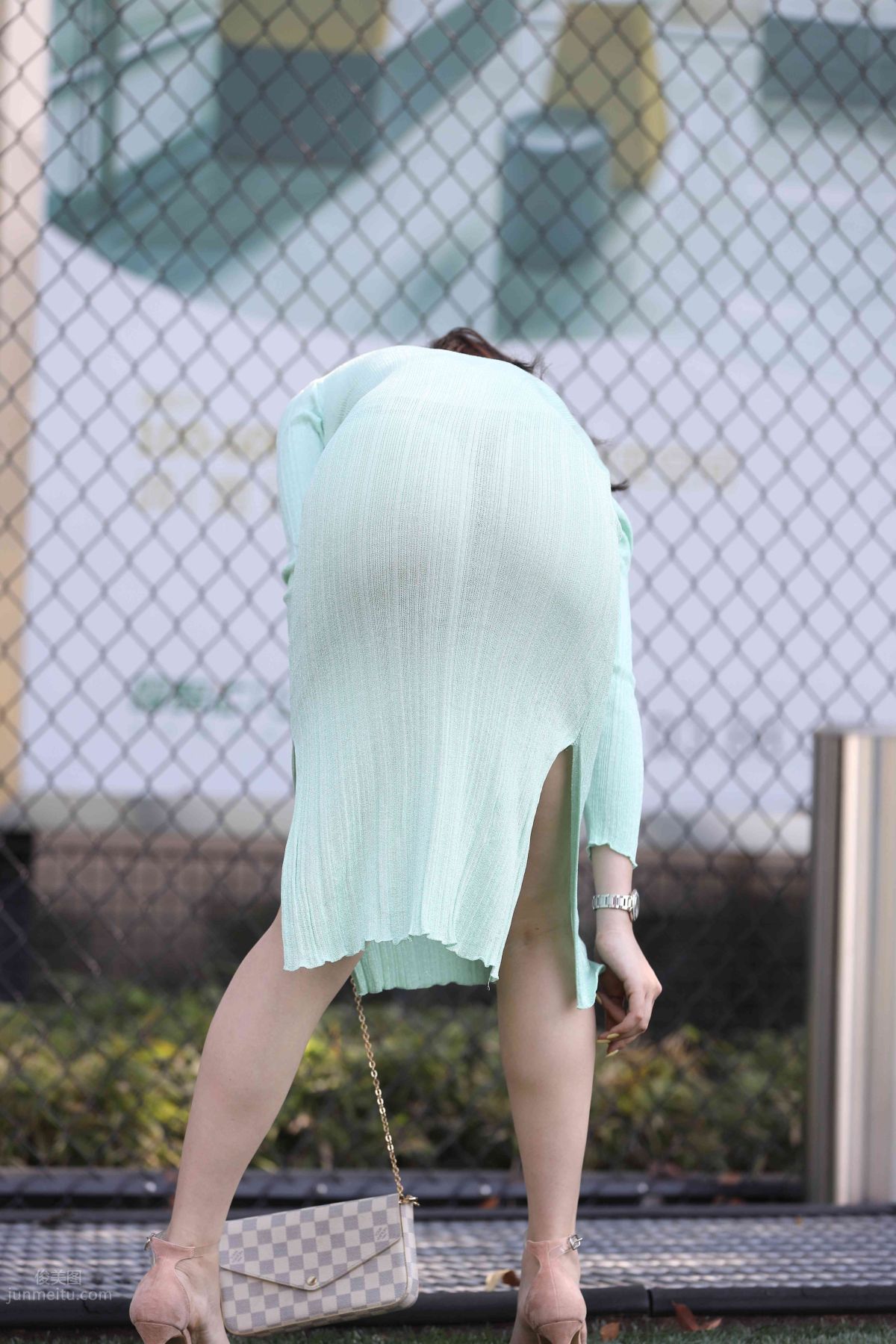 [Mojing Street] 006 Light Green Tight Long Dress photo 34