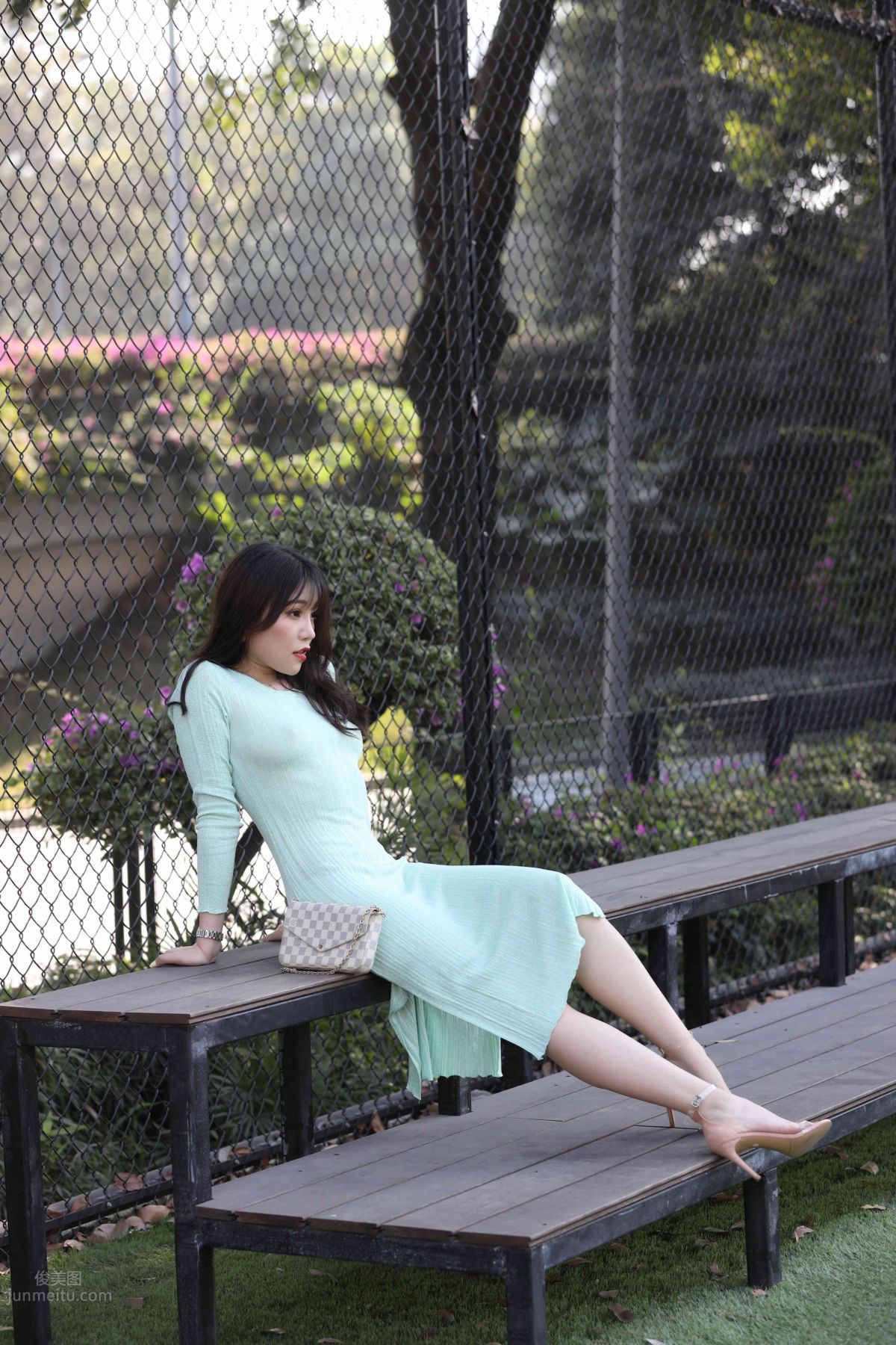 [Mojing Street] 006 Light Green Tight Long Dress photo 47