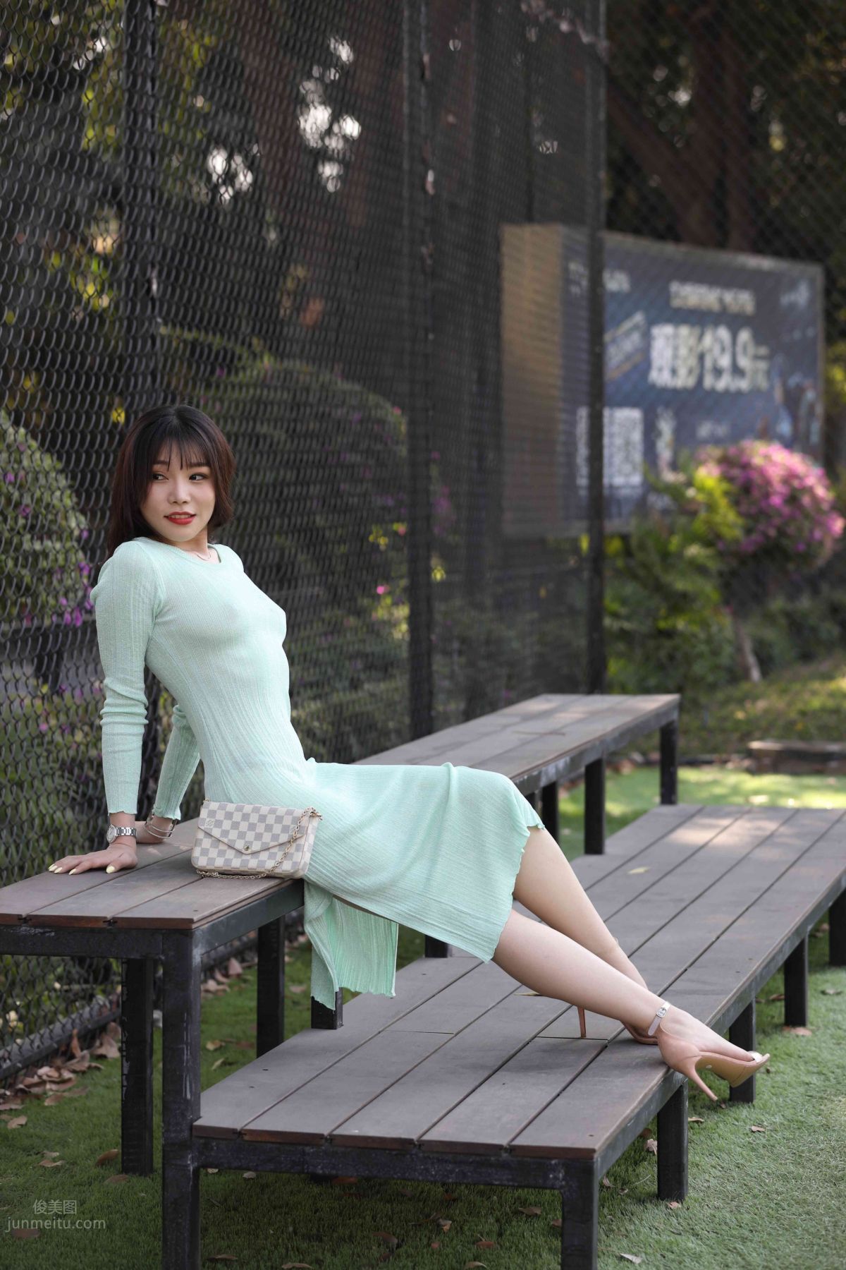 [Mojing Street] 006 Light Green Tight Long Dress photo 48