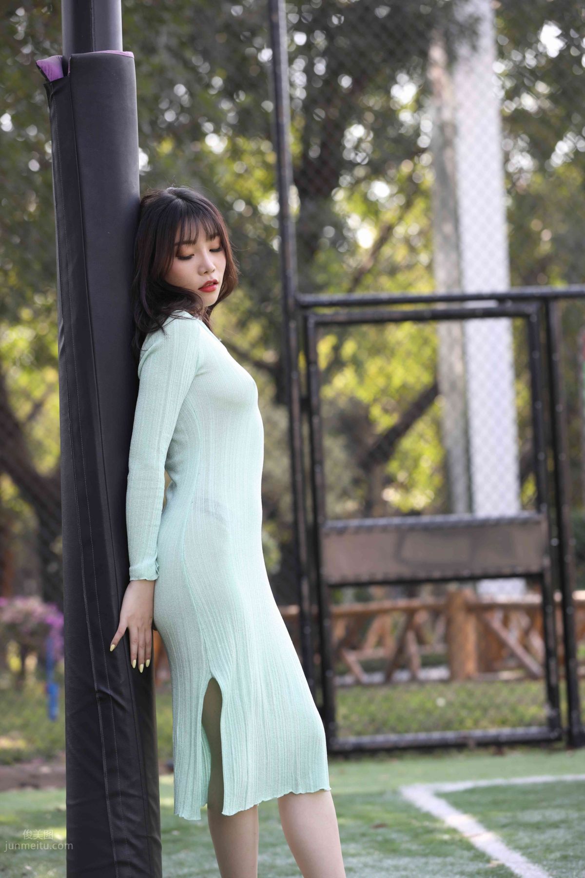 [Mojing Street] 006 Light Green Tight Long Dress photo 60
