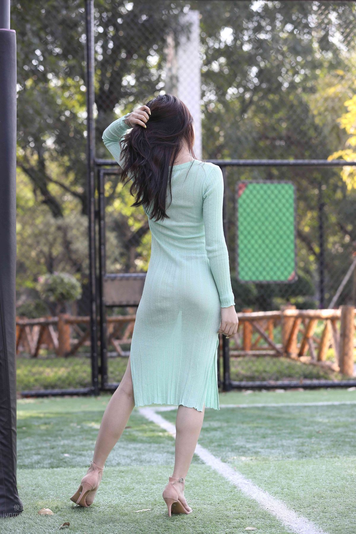 [Mojing Street] 006 Light Green Tight Long Dress photo 70