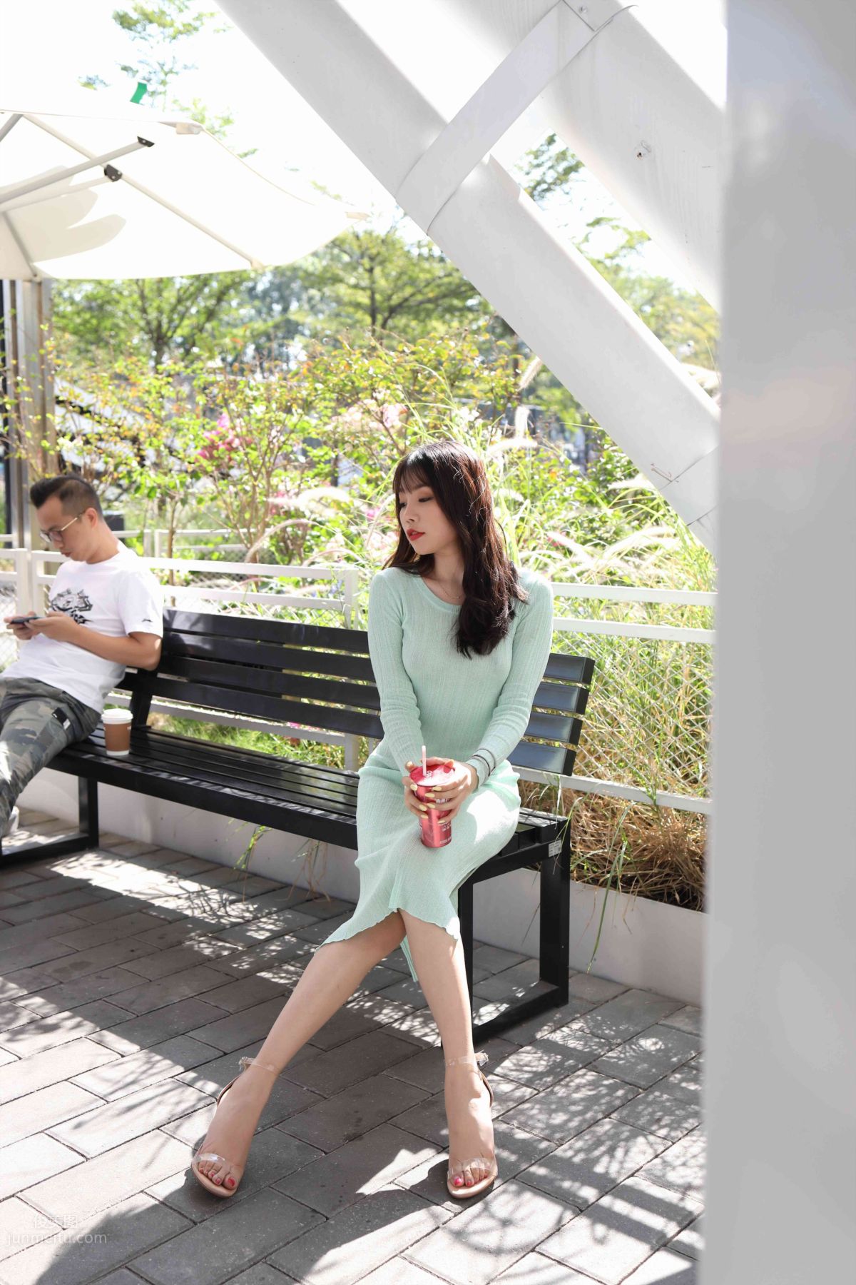 [Mojing Street] 006 Light Green Tight Long Dress photo 84