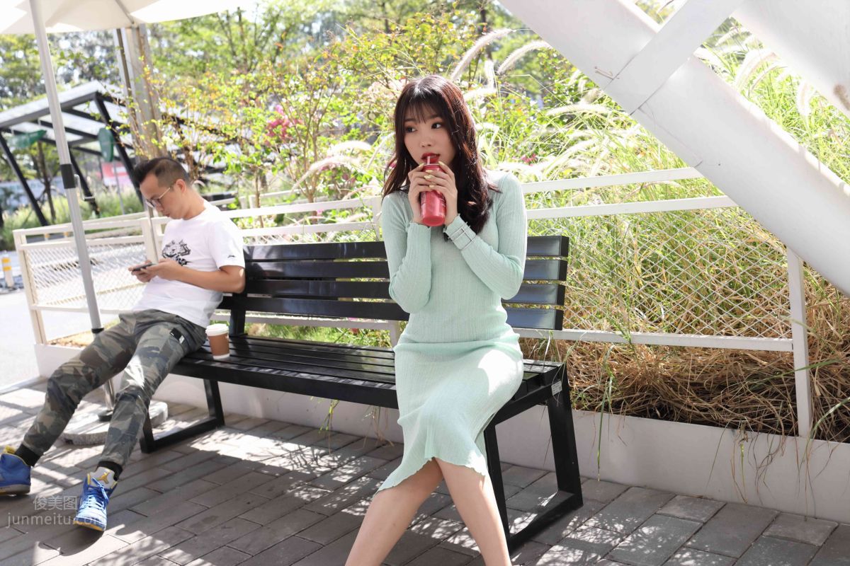 [Mojing Street] 006 Light Green Tight Long Dress photo 85