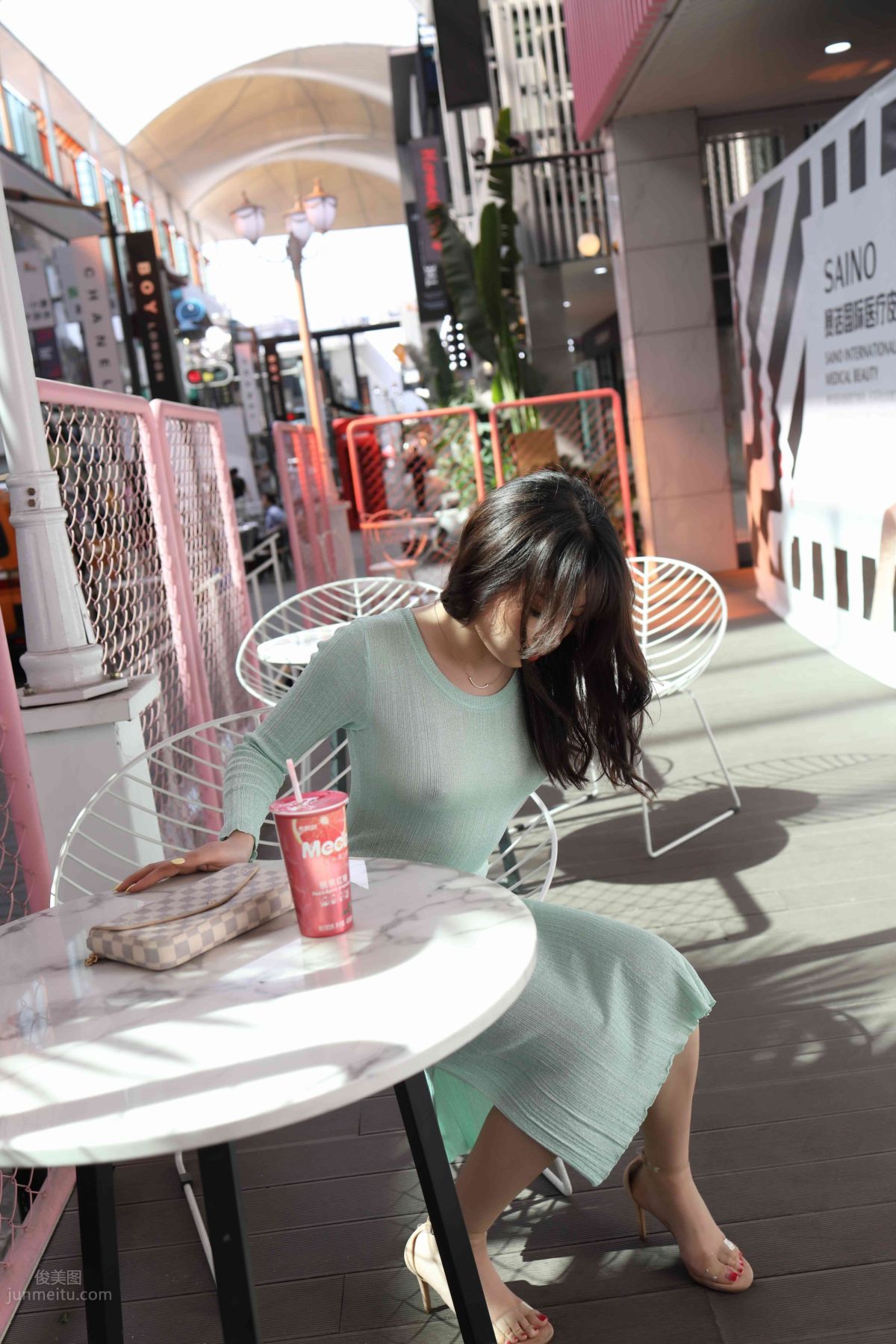 [Mojing Street] 006 Light Green Tight Long Dress photo 91