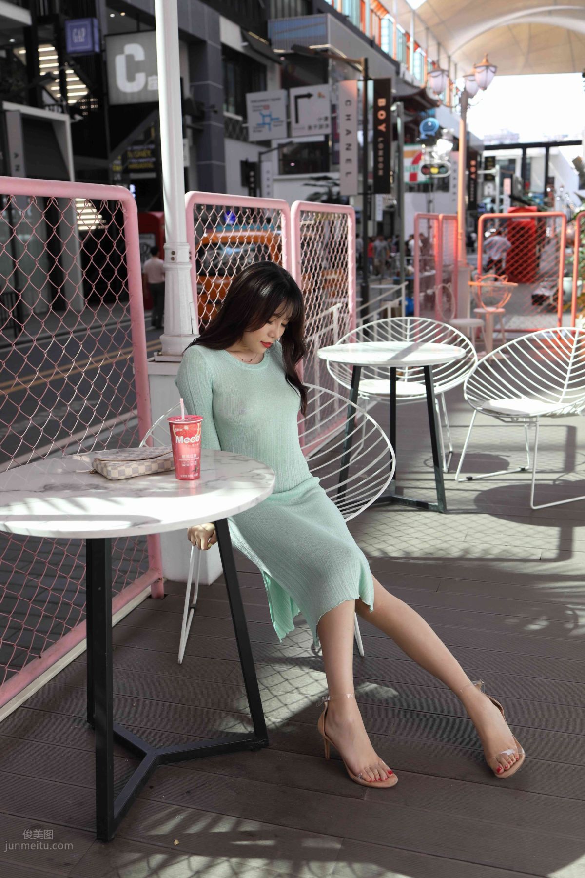 [Mojing Street] 006 Light Green Tight Long Dress photo 93