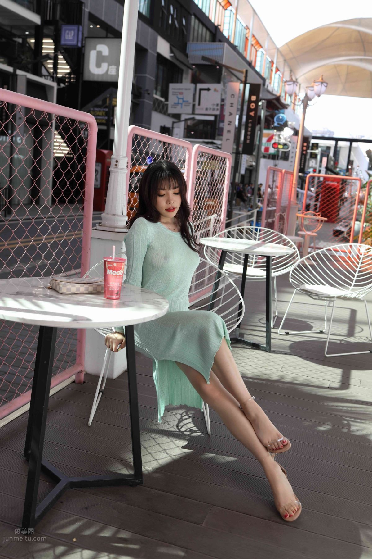 [Mojing Street] 006 Light Green Tight Long Dress photo 94