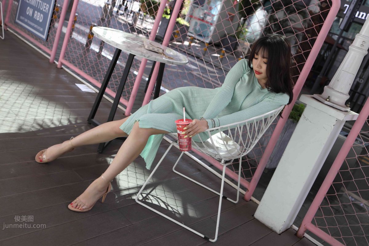 [Mojing Street] 006 Light Green Tight Long Dress photo 97