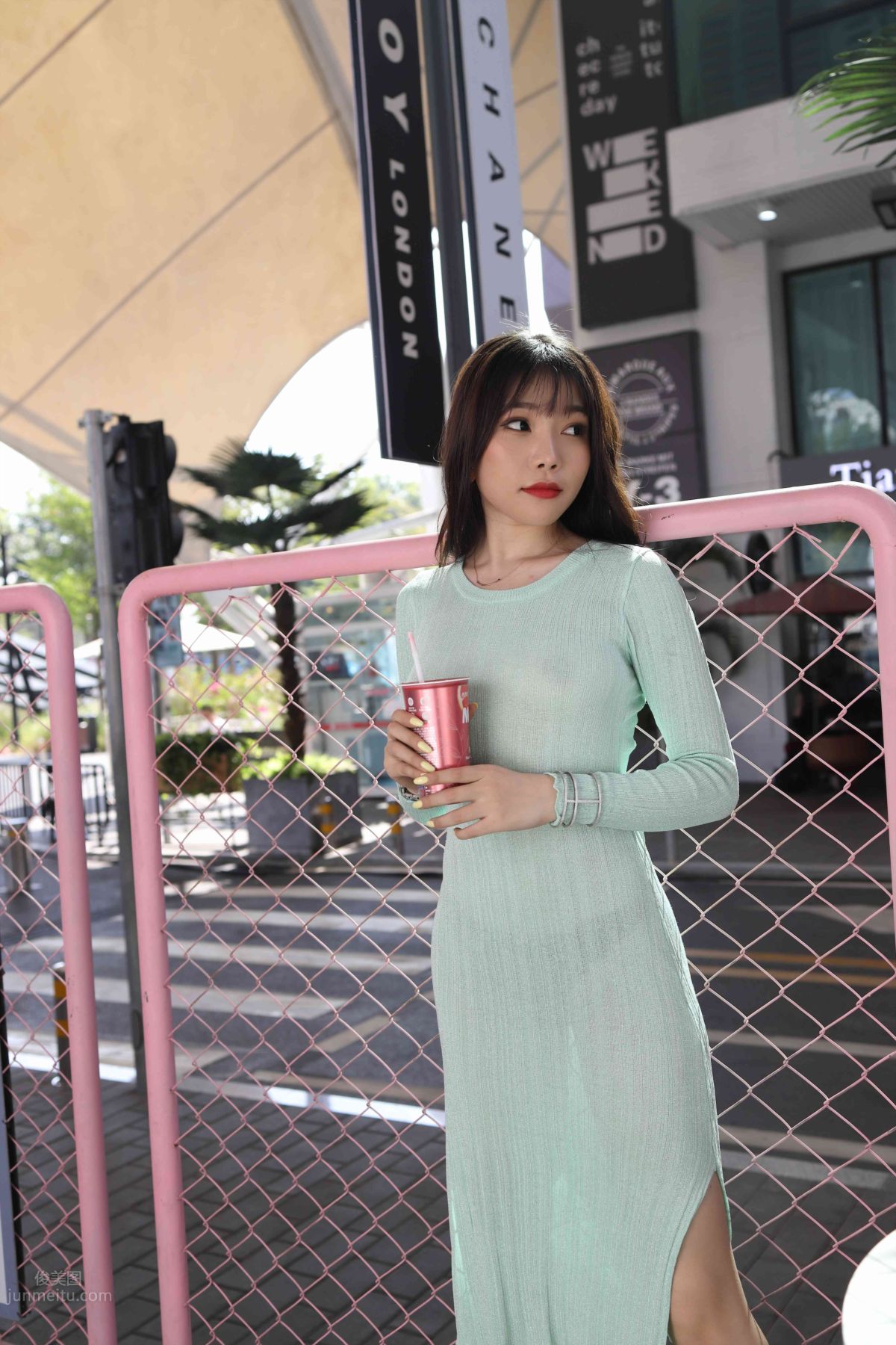 [Mojing Street] 006 Light Green Tight Long Dress photo 99