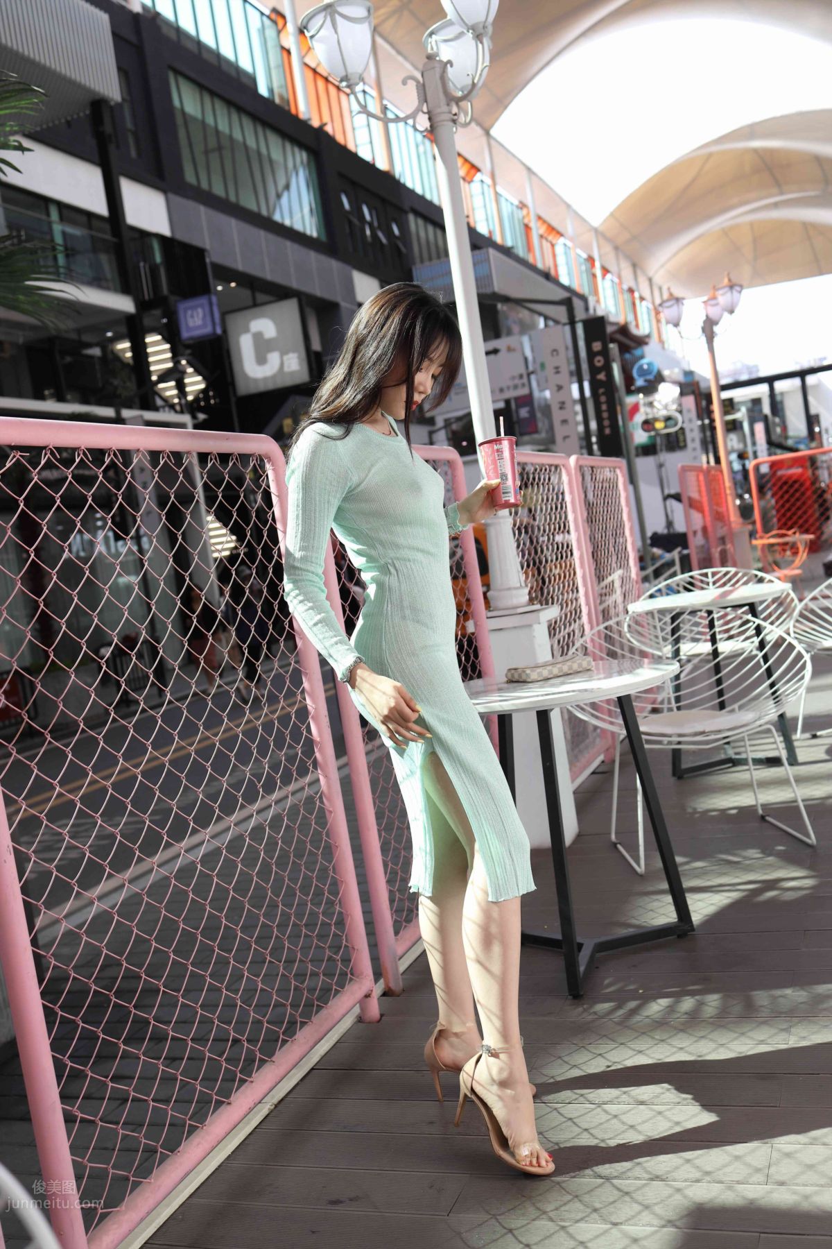 [Mojing Street] 006 Light Green Tight Long Dress photo 116