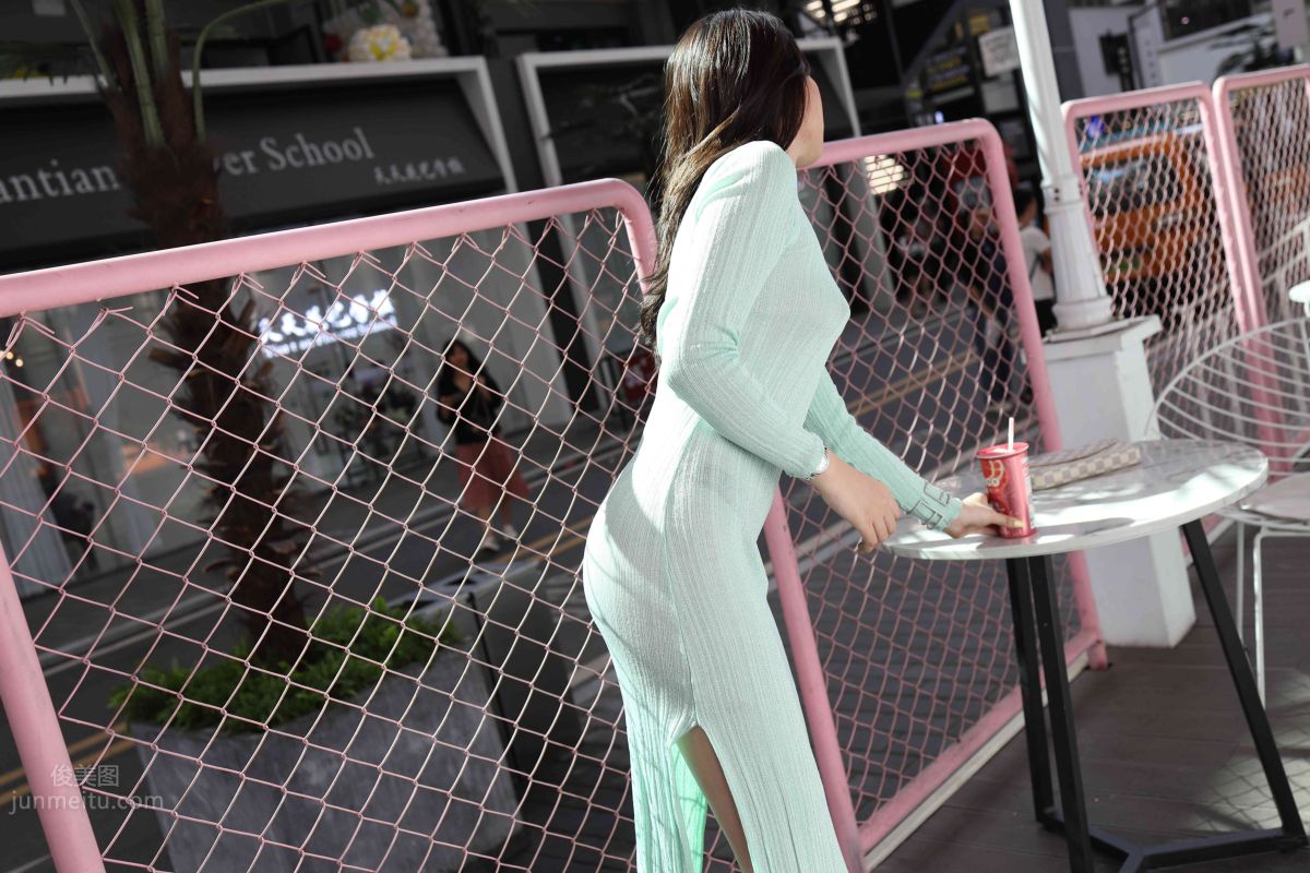 [Mojing Street] 006 Light Green Tight Long Dress photo 117