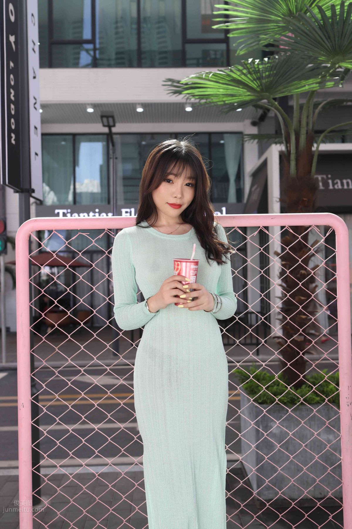 [Mojing Street] 006 Light Green Tight Long Dress photo 121
