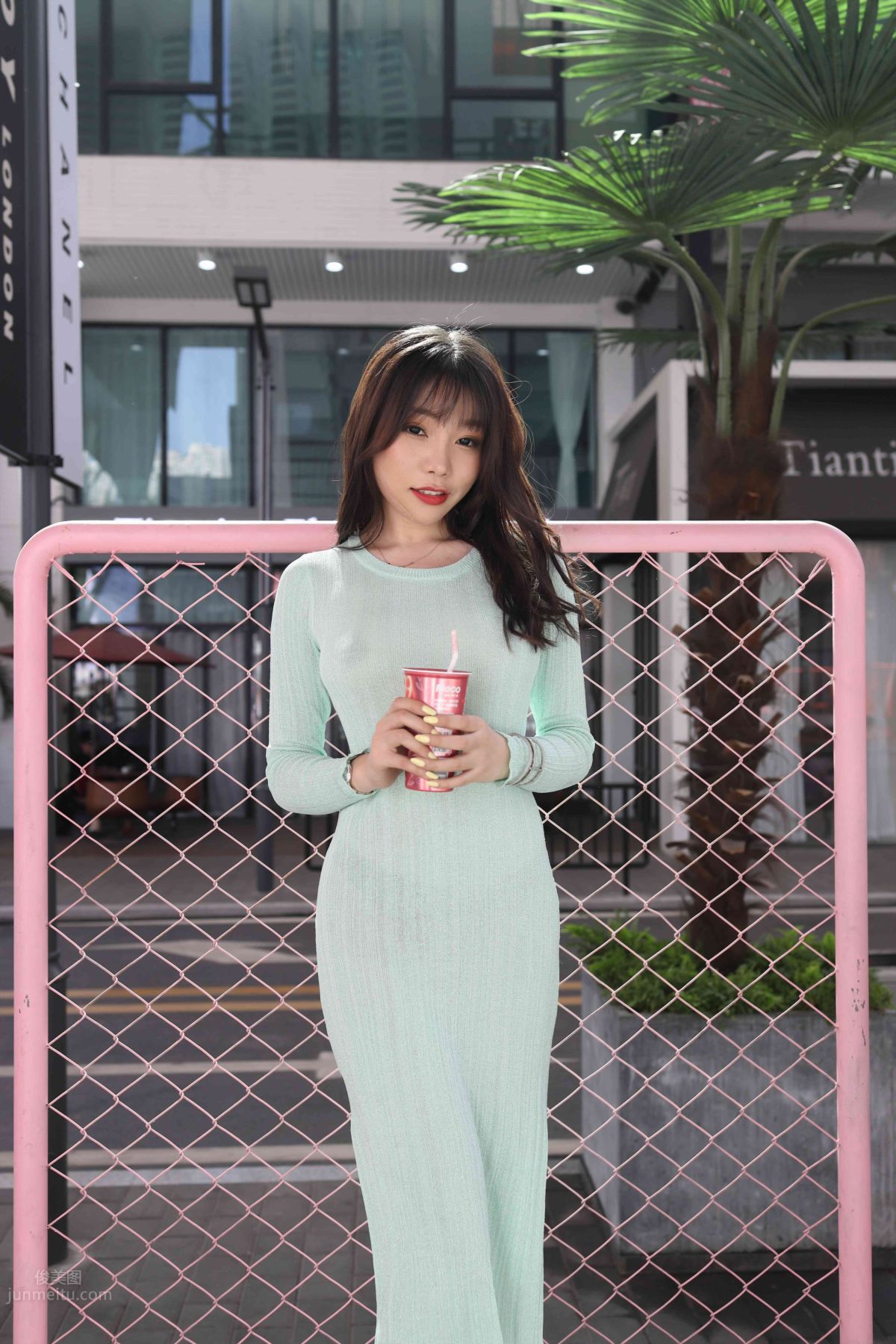 [Mojing Street] 006 Light Green Tight Long Dress photo 122