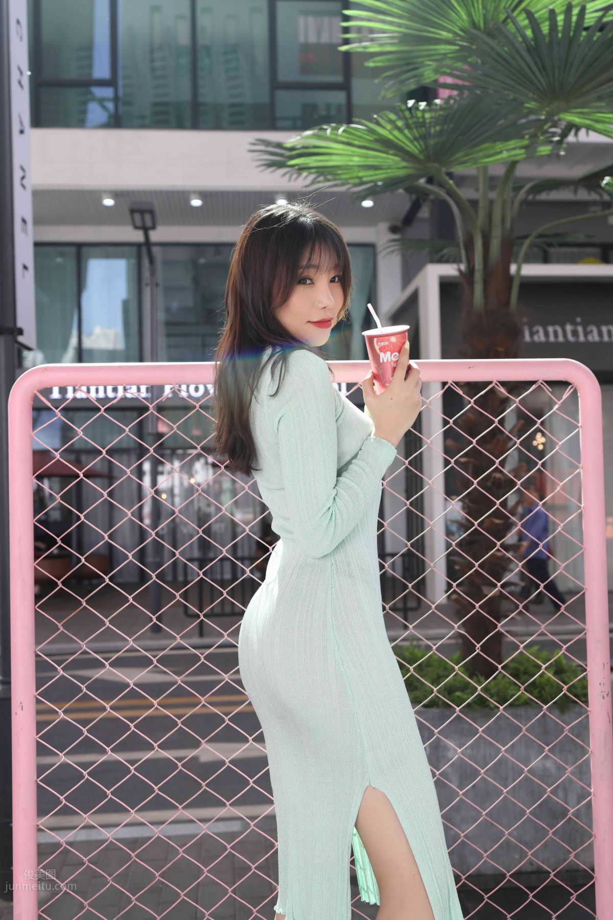 [Mojing Street] 006 Light Green Tight Long Dress photo 124