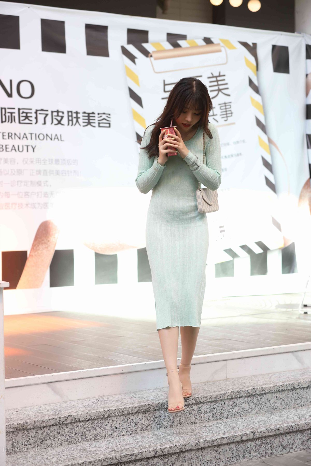 [Mojing Street] 006 Light Green Tight Long Dress photo 128