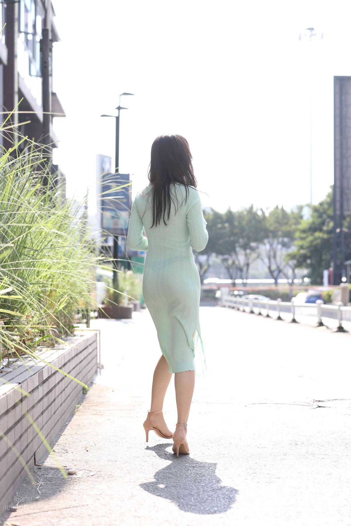 [Mojing Street] 006 Light Green Tight Long Dress photo 169