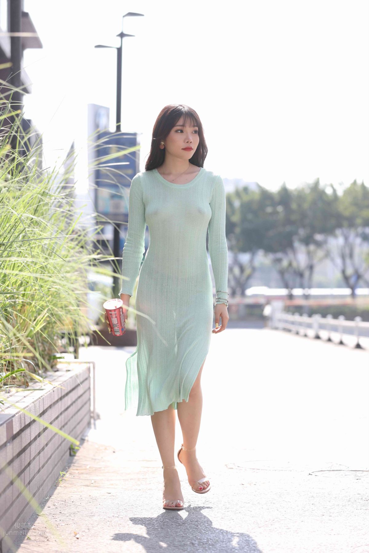 [Mojing Street] 006 Light Green Tight Long Dress photo 170